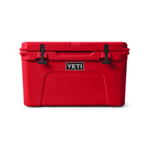 Virtually indestructible hard cooler for keeping food and drinks chilled.